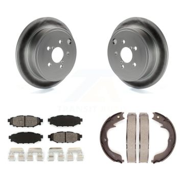 Rear Disc Coated Rotors Semi-Metallic Pads Parking Shoes Kit For Subaru Impreza Forester KGS-103218