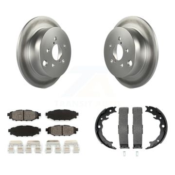 Rear Disc Coated Rotors Semi-Metallic Pads Parking Shoes Kit For Subaru Crosstrek Impreza KGS-103220