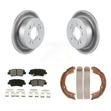 Rear Disc Coated Rotors Semi-Metallic Pads Parking Shoes Kit For 10 Hyundai Elantra Sedan KGS-103223