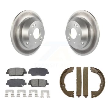Rear Disc Coated Rotors Semi-Metallic Pads & Parking Shoes Kit For Hyundai Santa Fe Sport KGS-103227