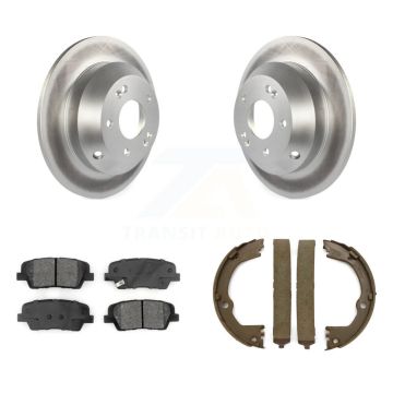 Rear Disc Coated Rotors Semi-Metallic Pads And Parking Brake Shoes Kit For Kia Sorento KGS-103228