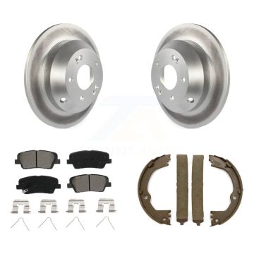Rear Disc Coated Rotors Semi-Metallic Pads & Parking Shoes Kit For Hyundai Santa Fe Sport KGS-103230
