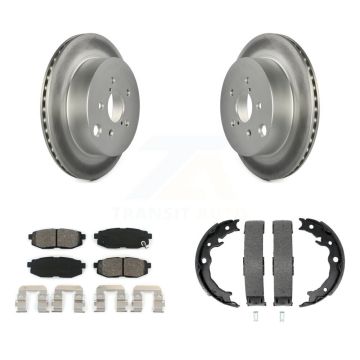 Rear Disc Coated Rotors Semi-Metallic Pads And Parking Shoes Kit For Subaru Forester 2.0L KGS-103235