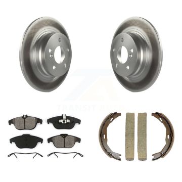 Rear Disc Coated Rotors Semi-Metallic Pads Parking Shoes Kit For Mercedes-Benz C300 C250 KGS-103241