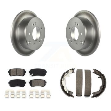 Rear Disc Coated Rotors Semi-Metallic Pads Parking Shoes Kit For 2010-2013 Kia Forte Koup KGS-103247