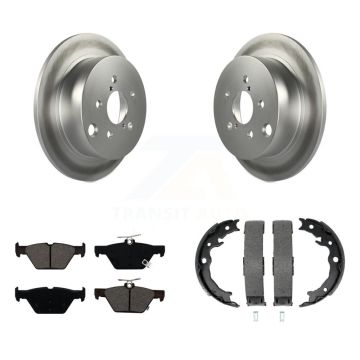 Rear Disc Coated Rotors Semi-Metallic Pads & Parking Brake Shoes Kit For Subaru Crosstrek KGS-103249