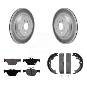 Rear Disc Coated Rotors Semi-Metallic Pads & Parking Brake Shoes Kit For Subaru Crosstrek KGS-103250