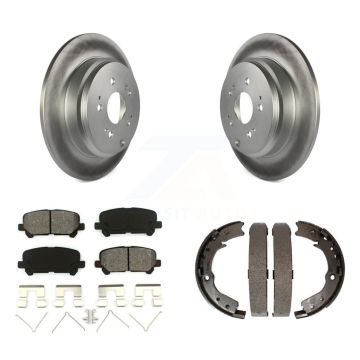 Rear Disc Coated Rotors Semi-Metallic Pads Parking Shoes Kit For 2011-2017 Honda Odyssey KGS-103252