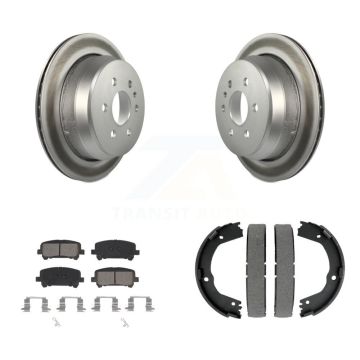 Rear Disc Coated Rotors Semi-Metallic Pads & Parking Shoes Kit For Chevrolet Colorado GMC KGS-103257