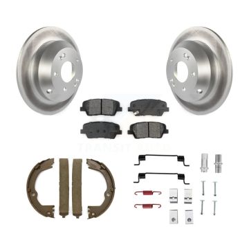Rear Disc Coated Rotors Semi-Metallic Pads Parking Shoes And Hardware Kit For Kia Sorento KGS-103269