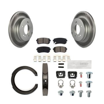 Rear Disc Coated Rotors Semi-Metallic Pads Parking Shoes Hardware Kit For Hyundai Tucson KGS-103275