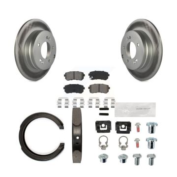 Rear Disc Coated Rotors Semi-Metallic Pads Parking Shoes And Hardware Kit For Kia Optima KGS-103276
