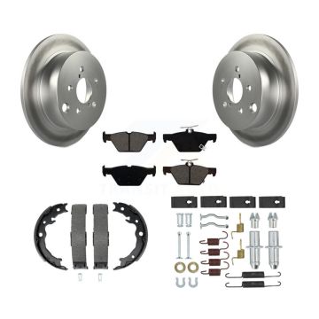 Rear Disc Coated Rotors Semi-Metallic Pads Parking Brake Shoes And Hardware Kit For KGS-103279