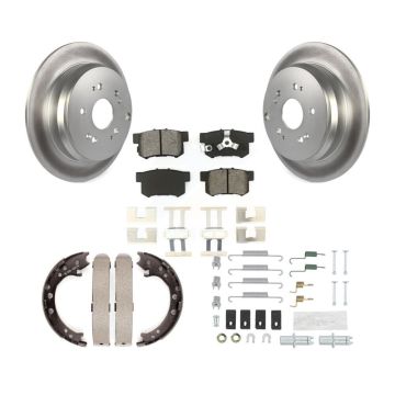 Rear Disc Coated Rotors Semi-Metallic Pads Parking Shoes Hardware Kit For Honda CR-V RDX KGS-103300