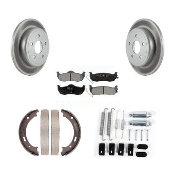 Rear Disc Coated Rotors Semi-Metallic Pads Parking Shoes And Hardware Kit For Jeep Grand KGS-103307