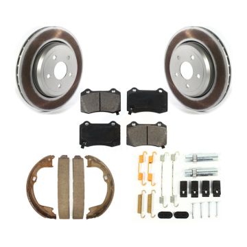 Rear Disc Coated Rotors Semi-Metallic Pads Parking Shoes And Hardware Kit For Jeep Grand KGS-103341