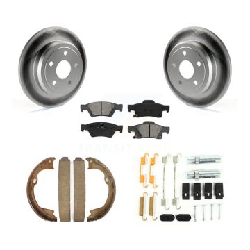 Rear Disc Coated Rotors Semi-Metallic Pads Parking Shoes & Hardware Kit For Dodge Durango KGS-103343