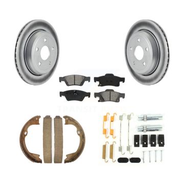 Rear Disc Coated Rotors Semi-Metallic Pads Parking Shoes And Hardware Kit For Jeep Grand KGS-103344