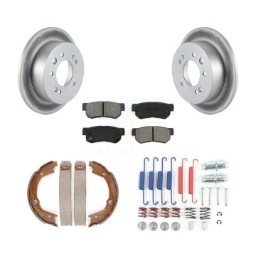 Rear Disc Coated Rotors Semi-Metallic Pads Parking Shoes Hardware Kit For Hyundai Elantra KGS-103367