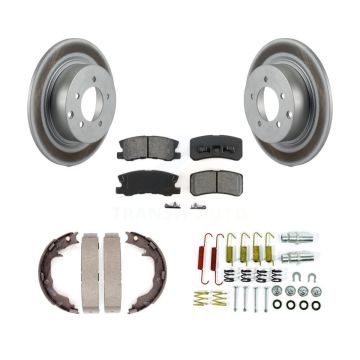 Rear Disc Coated Rotors Semi-Metallic Pads Parking Shoes & Hardware Kit For Jeep Patriot KGS-103389