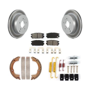 Rear Disc Coated Rotors Semi-Metallic Pads Parking Shoes & Hardware Kit For Chevrolet Vue KGS-103427