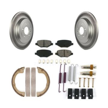 Rear Disc Coated Rotors Semi-Metallic Pads Parking Shoes And Hardware Kit For Lincoln MKT KGS-103430