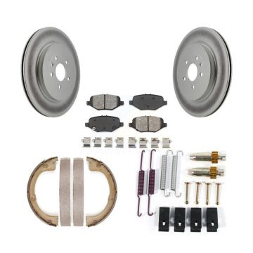 Rear Disc Coated Rotors Semi-Metallic Pads Parking Shoes And Hardware Kit For Lincoln MKT KGS-103431
