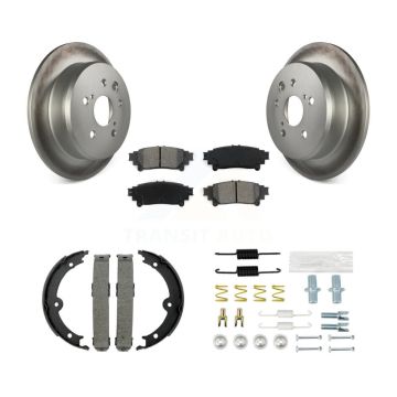 Rear Disc Coated Rotors Semi-Metallic Pads Parking Shoes And Hardware Kit For Lexus IS250 KGS-103434