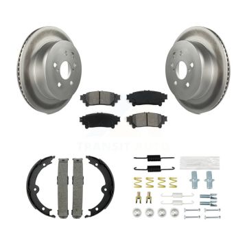 Rear Disc Coated Rotors Semi-Metallic Pads Parking Shoes And Hardware Kit For Lexus IS250 KGS-103435
