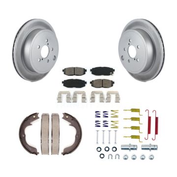 Rear Disc Coated Rotors Semi-Metallic Pads Parking Shoes Hardware Kit For Subaru Outback KGS-103485