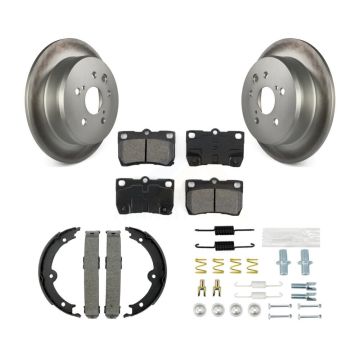 Rear Disc Coated Rotors Semi-Metallic Pads Parking Shoes And Hardware Kit For Lexus IS250 KGS-103488