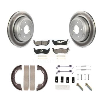 Rear Disc Coated Rotors Semi-Metallic Pads Parking Shoes And Hardware Kit For Ford Ranger KGS-103539