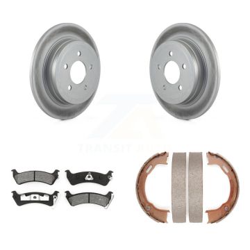 Rear Disc Coated Rotors Semi-Metallic Pads Parking Shoes Kit For Ford Explorer Sport Trac KGS-103570