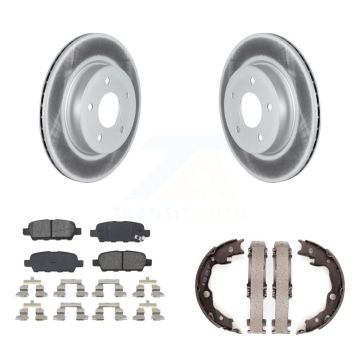 Rear Disc Coated Rotors Semi-Metallic Pads And Parking Brake Shoes Kit For Nissan LEAF KGS-103571