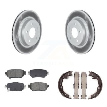 Rear Disc Coated Rotors Semi-Metallic Pads And Parking Brake Shoes Kit For Nissan LEAF KGS-103572