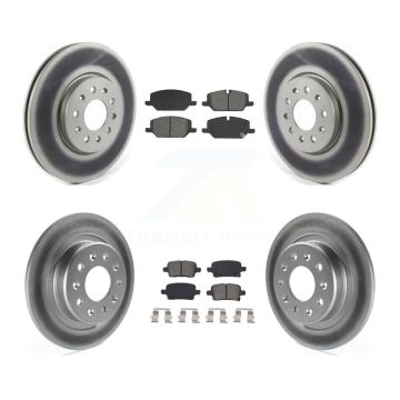 Front Rear Coated Disc Brake Rotors Semi-Metallic Pad Kit For 2020 Chevrolet Equinox 2.0L KGS-103574