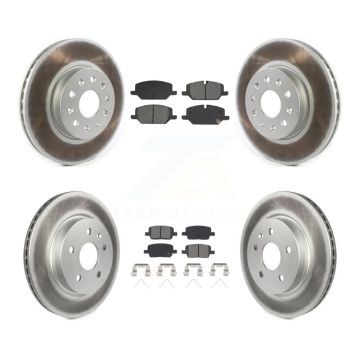 Front Rear Coated Disc Brake Rotor And Semi-Metallic Pad Kit For 2021 Chevrolet Camaro LT KGS-103575