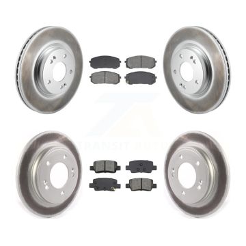 Front Rear Coated Brake Rotors Semi-Metallic Pad Kit For 2021-2023 Hyundai Elantra N Line KGS-103578