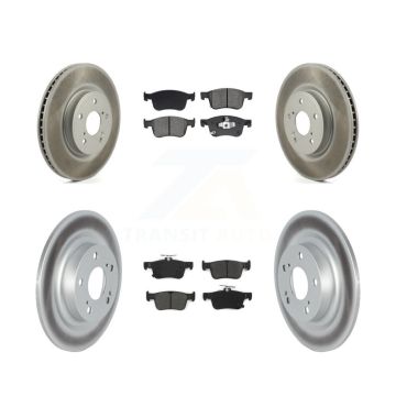 Front Rear Coated Disc Brake Rotors And Semi-Metallic Pad Kit For 2024 Acura Integra 1.5L KGS-103579
