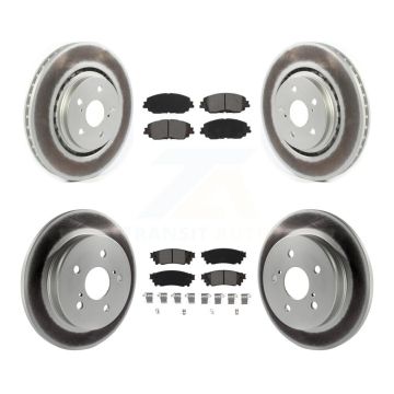 Front Rear Coat Brake Rotors Semi-Metallic Pad Kit For 2020 Toyota Camry With TRD Package KGS-103581