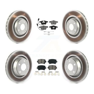 Front Rear Coated Disc Brake Rotor & Semi-Metallic Pad Kit For 2010-2015 Audi TTS Quattro KGS-103582
