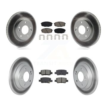 Front Rear Coated Disc Brake Rotors And Semi-Metallic Pads Kit For Kia Seltos KGS-103583