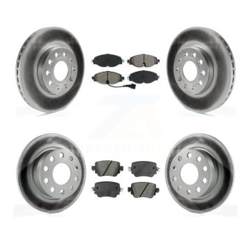 Front Rear Coated Disc Brake Rotor & Semi-Metallic Pad Kit For Volkswagen Golf SportWagen KGS-103588