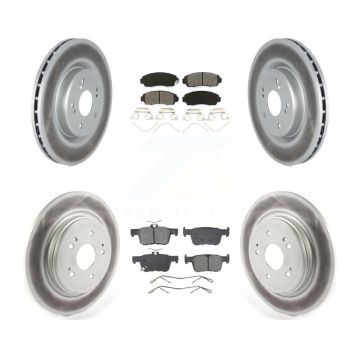Front Rear Coated Disc Brake Rotors And Semi-Metallic Pads Kit For 2022-2023 Acura RDX KGS-103594