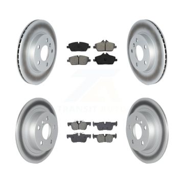 Front Rear Coated Disc Brake Rotors And Semi-Metallic Pads Kit For 2014-2017 BMW i3 KGS-103597