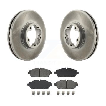 Front Coated Disc Brake Rotors And Semi-Metallic Pad Kit For 2023 Ford Transit-350 HD AWD KGS-103605