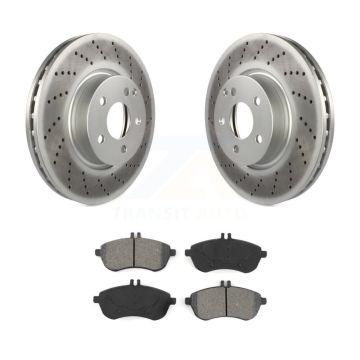Front Coated Disc Brake Rotors And Semi-Metallic Pads Kit For Mercedes-Benz C300 KGS-103609