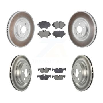Front Rear Coated Disc Brake Rotors & Semi-Metallic Pad Kit (6Pc) For BMW 228i Gran Coupe KGS-103624