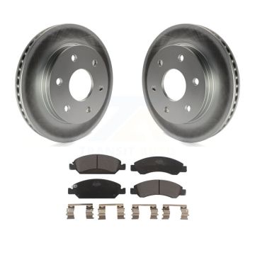 Front Coated Disc Brake Rotor & Ceramic Pad Kit For 2007 GMC Sierra 1500 rear brakes KGT-100010