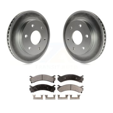 Front Coated Disc Brake Rotors Ceramic Pad Kit For 2006 Chevrolet Express 2500 GMC Savana KGT-100011